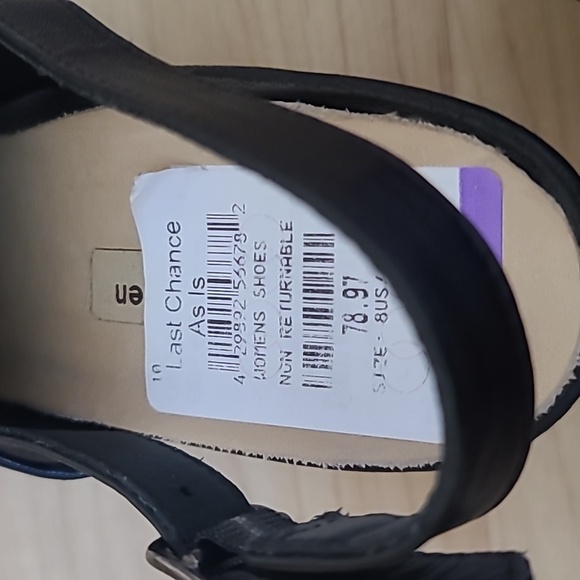 Paul Green Waverly Black Leather Slingback Block Heels Sandals Women's Size 8 - Picture 7 of 11